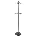 Haute Decor 19 Inch or 42 Inch Adjustable Christmas Holiday Stocking Tree Stand Holder Rack, Holds 4 or 8 Stockings, Fits on Table or Floor, Black