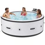 Blow Up Inflatable Hot Tub, Large Round Portable Hot Tub4-6 Person, Outdoor Spa with 150 Air Jets, Heater Pump and Insulated Cover, 81” X 28”, for Patio Garden and Outdoors