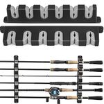 THKFISH Fishing Rod Holders Fishing Rod Rack Wall Mount Horizontal Fishing Pole Holders for Garage Room, Boats Store 6 Fishing Rod Combos,1pair