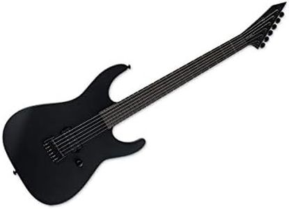 ESP Guitars 6 String Metal Electric Guitar, Black Satin, Right (LMHTBKMBLKS)