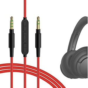 GEEKRIA QuickFit Câble audio avec micro compatible avec Anker Soundcore Life Q35, Life Q30, Life 2 Active, Vortex, câble stéréo auxiliaire de 3,5 mm avec microphone en ligne (170 m)