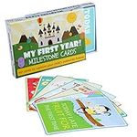 THE TWIDDLERS 40 Baby Milestone Cards, Perfect for New Mum & Dad - 15 x 10 cm, Great as Gifts for Baby Showers, with Gift Box Included