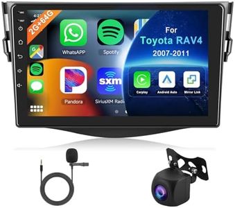 Hodozzy 2GB 64GB Android Autoradio per Toyota RAV4 2007-2011 Apple Carplay Android Auto Mirror Link, 9 Pollici Touch Screen Radio con Bluetooth GPS Navigation WiFi FM RDS, Telecamera Radio per RAV4