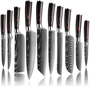 Kitchen Knife, Sharp Chef's Knife Made of Stainless Steel in Several Sizes with Comfortable Handle, Chef's Knife Against Rust for The Kitchen/Restaurant at Home (10 Pieces)