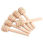 50Pcs/Set Household Wooden Portable Mini Jam Honey Dipper Jar Dispensing Collecting Stirring Rod Stick Mino Dispense Drizzle Honey (8CM)