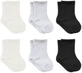 Baby Grip Ankle Socks 6 Pairs | Newborn Infant Toddlers Socks Organic Cotton | Kids Boys Girls Ankle Sock (as1, age, 0_month, 6_months, Ecru)