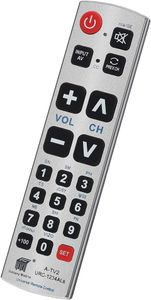 Seniors Elderly Big Button Universal Remote Control for Extra Large Jumbo Giant Remote, Simple Easy Basic Control and LG Samsung Sony JVC Toshiba Sharp Panasonic Technika Hitachi Polaroid TVs