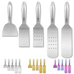 Berglander BBQ Accessories Kit 5 Pieces, Stainless Steel Handle Assemble with Baklite Make It No Melting No Coming Off and Heat Resistant, Grilling Grill Griddle Accessories