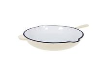 ECHTWERK Cast Iron Frying Pan with Enamel Coating, Cast Iron Pan, Oven Pan with Two Handles and Spout, Suitable for Ovens, Grills, BBQ and Induction Cookers, Diameter 26.5 cm, Cream