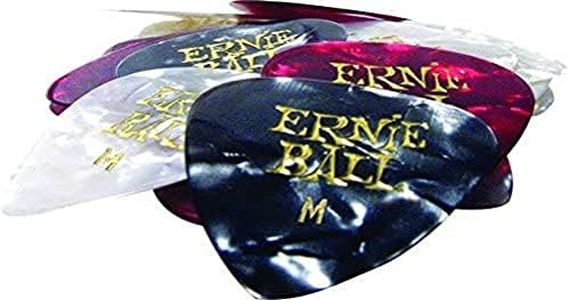 Ernie Ball Medium Assorted Color Pearloid Cellulose Picks bag of 24