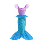 AODOKAT Little Girls Mermaid Costume Kids Princess Mermaid Ariel Costumes Set with Accessories For Fancy Dress Up Cosplay Party Outfits Halloween Carnival (Dress Only, 11-12 Years (150))