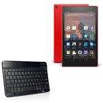 Amazon Fire HD 8 (2017) Keyboard, BoxWave® [SlimKeys Bluetooth Keyboard] Portable Keyboard with Integrated Commands for Amazon Fire HD 8 (2017) - Jet Black