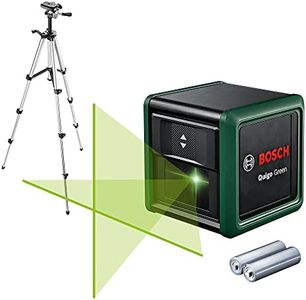 Bosch Home and Garden Bosch Quigo Green Cross Line Laser with Tripod (Green Laser for Better Visibility, Recycled Plastic Housing)