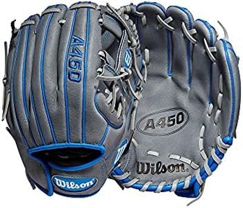 Wilson 2022 A450 10.75" Infield Baseball Glove - Grey/Royal, Right Hand Throw Blue