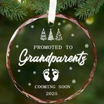 Svnntaa Grandparents Gifts, First Time Grandparents Gifts,Grandma Gifts,Grandpa Gifts,Baby Announcement, Pregnancy Announcement Ornament Grandpa Grandma to Be Ornament,Glass Ornament