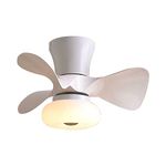 YFouCnd I 64W Ceiling Fans with Lights and Remote Small Fan Ceiling Light DC Mute Ceiling Fan Dimmable 6 Speed Timing Modern Ceiling Fan Light for Children's Room Bedroom Lounge Pendant Light,White