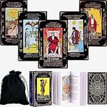 King's palace Classic Rider Waite Tarot Cards for Beginners, Tarot Cards with Meanings On Them, Tarot Cards with Guide Book/Linen Carry Bag,78 Original Tarot Cards Set, Easy to Read, Hold and Shuffle