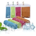 GUGELIVES [47"x12"] Cooling Towel 4Pack, Ice Towel, Cooling Neck Wrap Scarf,Microfiber Ice Cold Towel for Yoga, Travel, Golf, Gym, Fitness, Running, Workout & More Activities