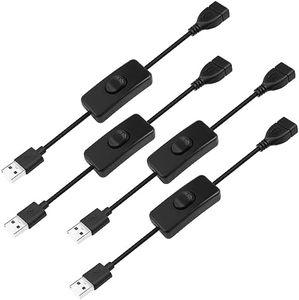 HATMINI USB Extension Cable 4 Pcs 5V Male to Female Extender with Switch Suitable for 5V USB Fan, LED Strip, Desk Lamp, Driving Recorder LED Strip