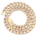 JLCCKJJS 15MM Cuban Link Chain for Men, 24 Inch Bling Iced Out Hip Hop Necklace Rapper Big Chunky Punk Style Bracelet Thug Life Choker for Boy Teen Band