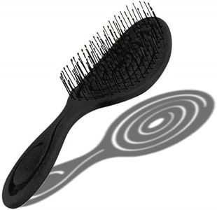 CHIARA AMBRA Brosse Démêlante - Brosse à Cheveux Demelante sans Tirer Cheveux Bouclés Épais - Brosse a Cheveux Ventilée Vegan - Brosses Anti-Casse - Noir
