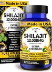 Lunakai USA Made Pure Shilajit Capsules 12000mg with Ashwagandha, Rhodiola & Cordyceps - Extra Strength Shilajit Extract for Men & Women, 60ct