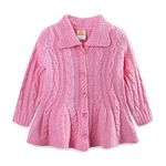 Mud Kingdom Girls Cardigan Sweaters Button Up, Pink, 4T