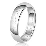 7mm My Soul Mate Always & Forever Engraved Classic Sterling Silver Plain Wedding Band Ring, Size Z+1