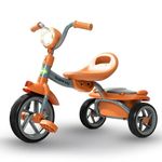 Baybee Flyer Baby Tricycle for Kids | Smart Plug & Play Kid Cycle with LED Light & Storage Baskets | Foldable Tricycle Trikes | Foldable Baby Cycle for Kids 2 to 5 Years Boys Girls (Orange)
