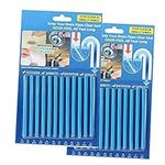 2 Packs of 12 Drain Cleaner Sticks for Bathroom & Kitchens Sink Stick Plughole Sticks Drain Unblocker to Prevent Plug Hole Blockage (Bule)