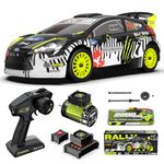 RIAARIO 1/10 Rally Car Max 50mph Brushless RC Cars for Adults with Gyro 4WD RC Truck with Full Car Linkage Lighting Remote Control Trucks with 3S 2200mAh Rechargeable Battery Support 4400mAh Battery