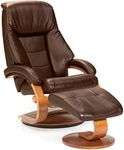 Oslo Collection Mandal Recliner and Ottoman, Espresso (Brown)