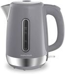 Morphy Richards Equip Kettle, 1.7L, 3Kw Rapid boil, Removable Limescale Filter, Easy View Water Gauge, Stainless Steel Case, Grey, 102787