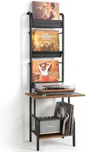 VINCOURNA Vinyl Record Storage for Vinyl Players, Record Player Stand with Vinyl Records, Vinyl Stand for Vinyl Storage up to 200 Albums, 3-tier Vinyl Display holder Turntable Stand for Living Room