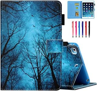 iPad Mini Case, Mini 2 3 4 Mini 5 Case Cover, MOKASE Leather Smart Kickstand Case Flip Wallet Protective Case Compatible with Apple iPad Mini 1 2 3 4 Mini 5 2019, Night Forest