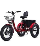 NOMIGO Electric Tricycle for Adults, Foldable E-Trike with 48V 15Ah Removable Battery, Up to 60-80 KM PAS Range, 20" Fat Tyres, 7-Speed, Large Rear Carrier Red