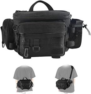 Goture Fishing Bag, Fishing Tackle Bag with Rod Holder, Water-Resistant Fishing Backpack Tackle Sling Bag, Fly Fishing Fanny Pack Storage, Fishing Tackle Box for Fishing Gear,Fishing Gifts for Men