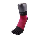 TOETOE - Men, Women, Outdoor Liner Mini-Crew CoolMax Toe Socks (1 Pair), Pink, 3.5-6