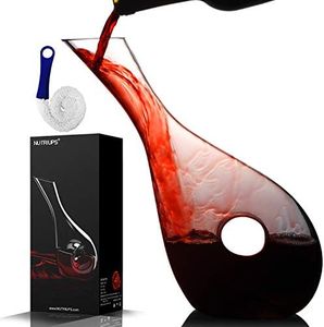 NUTRIUPS Carafe à Vin NUTRIUPS, Carafe à Vin Rouge, Carafes à Décanter, Carafe à Vin en Sans Plomb, Carafe à Vin en Forme de Cercle Creux, Carafe à Carafe de 0,9L Pour Amateur de Vin (diagonale)