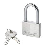 Master Lock 9140EURDLF Key Padlock in Aluminium with Medium Shackle, Grey, 4 x 7.6 x 1.3 cm