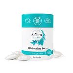 Unscented Dishwasher Pods by AspenClean, New and Improved Packaging, Zero Plastic, EWG Verified™, Vegan, Eco-Friendly, Natural Dishwasher Detergent - 28 Count