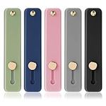 Sibba 5pcs Phone Strap Grip Holder Loop Finger Kickstand Strap Universal Telescopic Cell Mobile Phone Grips Stand Silicone Non-Slip Brackets Belt for Back of Most Smartphones (Multicolor Style A)