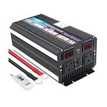 LVYUAN 3000W /6000W Power Inverter DC 12V to 230V 240V AC 5V USB Port with Wireless Remote, Soft Start, Dual LED Voltage Display and Double Fans - Car Caravan Camping Boat Converter