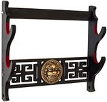 FOXSMZZ Kylin Sword Wall Mount Sword Holder Velvet Padded Display Stand Padded Katana (2-Tier)