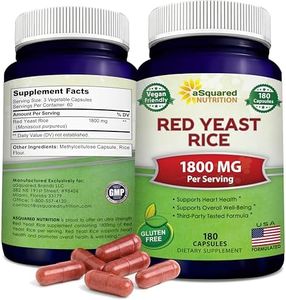aSquared Nutrition Red Yeast Rice 1800mg - Dietary Supplement Vegan Powder Pills to Support Cardiovascular Health - 180 Veggie Capsules