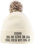 If You Can Read This Put Me Back On The Horse Hat - Bobble Beanie Hat - Horse Riding Gifts for Girls - Winter Beanie Hat with Horse Slogan Embroidered On The Front