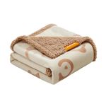 Feandrea Waterproof Dog Blanket, Sherpa Fleece Pet Throw Blanket for Small and Medium Dogs, Cats, 50 x 40 Inches, Reversible Couch Cover Protector, Machine Washable, Beige UPPB050K01