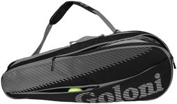 Goloni Tennis Bag 3-4 Racquets with Front Extral Pocket for Other Essentials,Tennis Rackets Bag with Removable Shoulder Strap,Grey