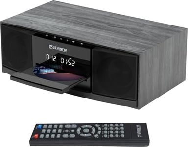 Vintage Bluetooth Stereo System for Home, THINKYA 30W RMS Micro HiFi Systems CD Player Dual 3” Bass with Bluetooth Audio Streaming, FM Radio, USB Port, Aux-in, Earphone Port, Remote Control Black
