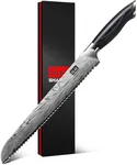 SHAN ZU 10 inch Bread Knife in Powder Steel, Serrated Bread Knife for Homemade Bread Sourdough Ultra Sharp Bread Slicer Knives with Ergonomic Pakkawood Handle for Sourdough, Turkey and Fruit